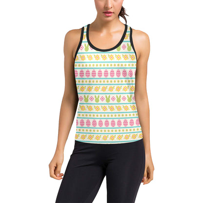 Easter Eggs Pattern Print Design RB016 Women's Racerback Tank Top