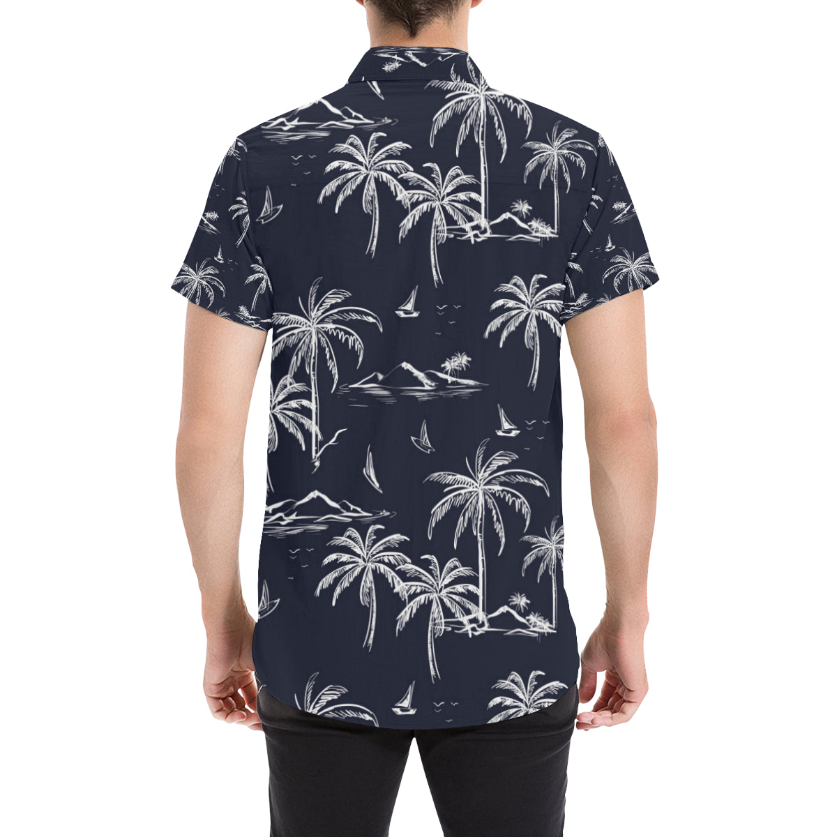Pacific island Pattern Print Design A02 Men's Short Sleeve Button Up Shirt