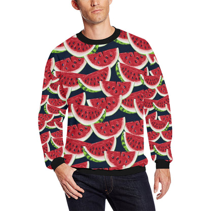 Watermelon Pattern Print Design WM011 Men Long Sleeve Sweatshirt