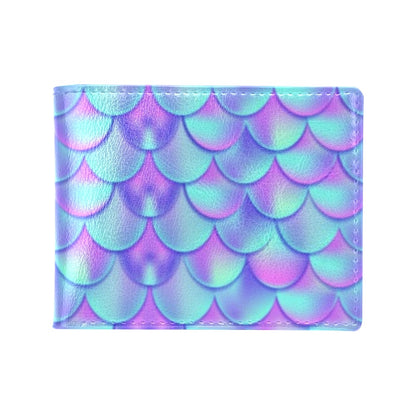 Mermaid Tail Design Print Pattern Men's ID Card Wallet