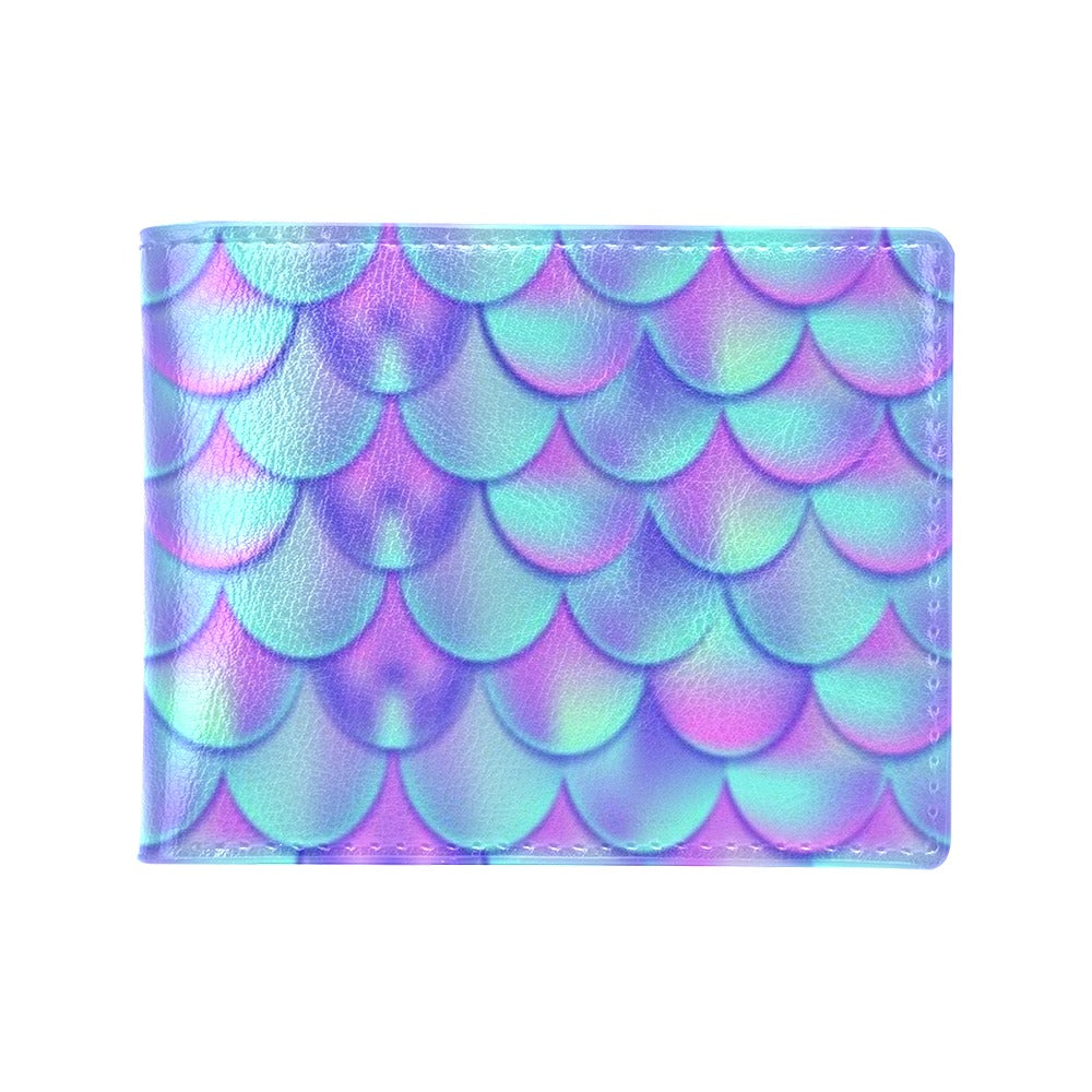 Mermaid Tail Design Print Pattern Men's ID Card Wallet