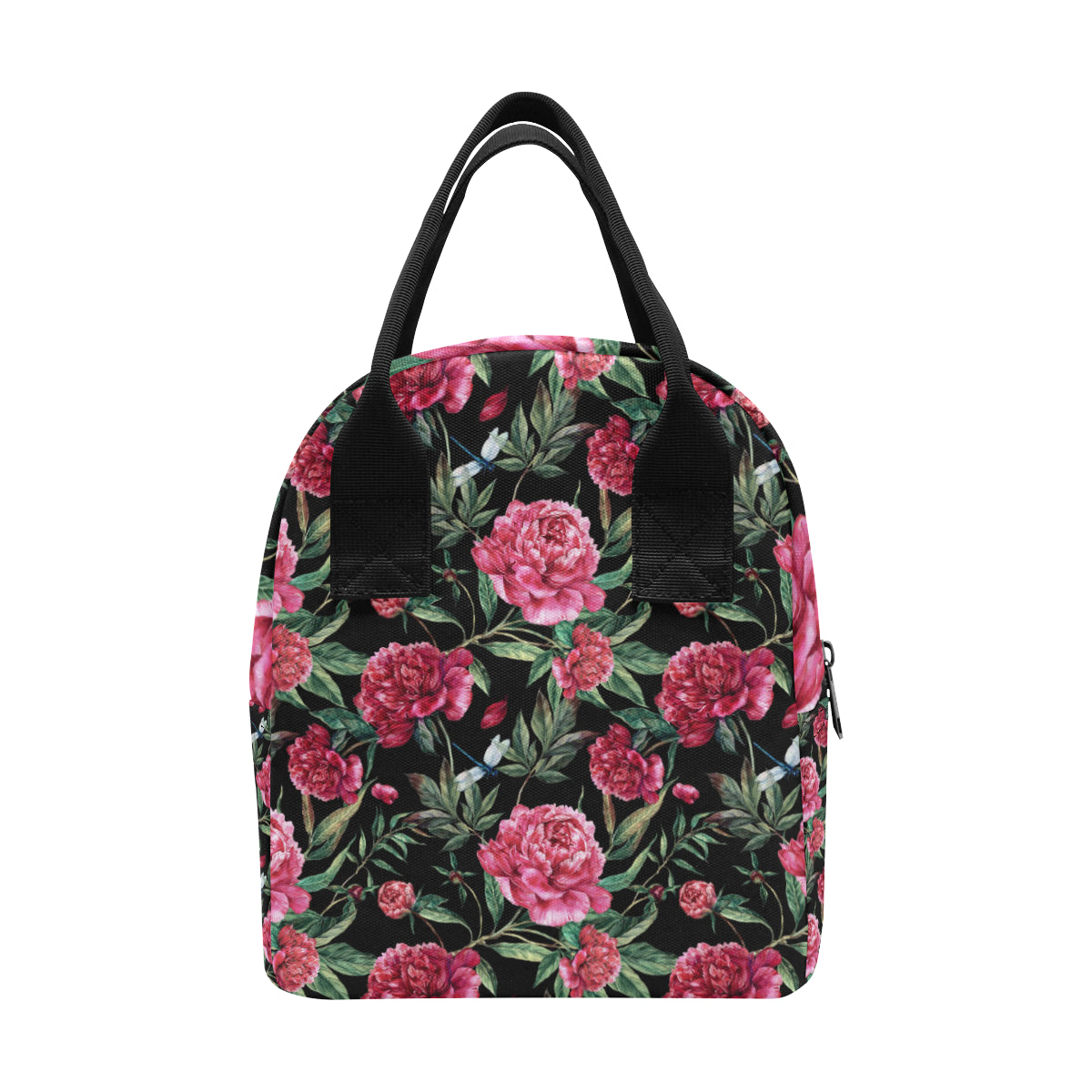 Peony Pattern Print Design PE04 Insulated Lunch Bag