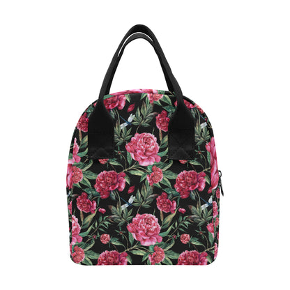 Peony Pattern Print Design PE04 Insulated Lunch Bag
