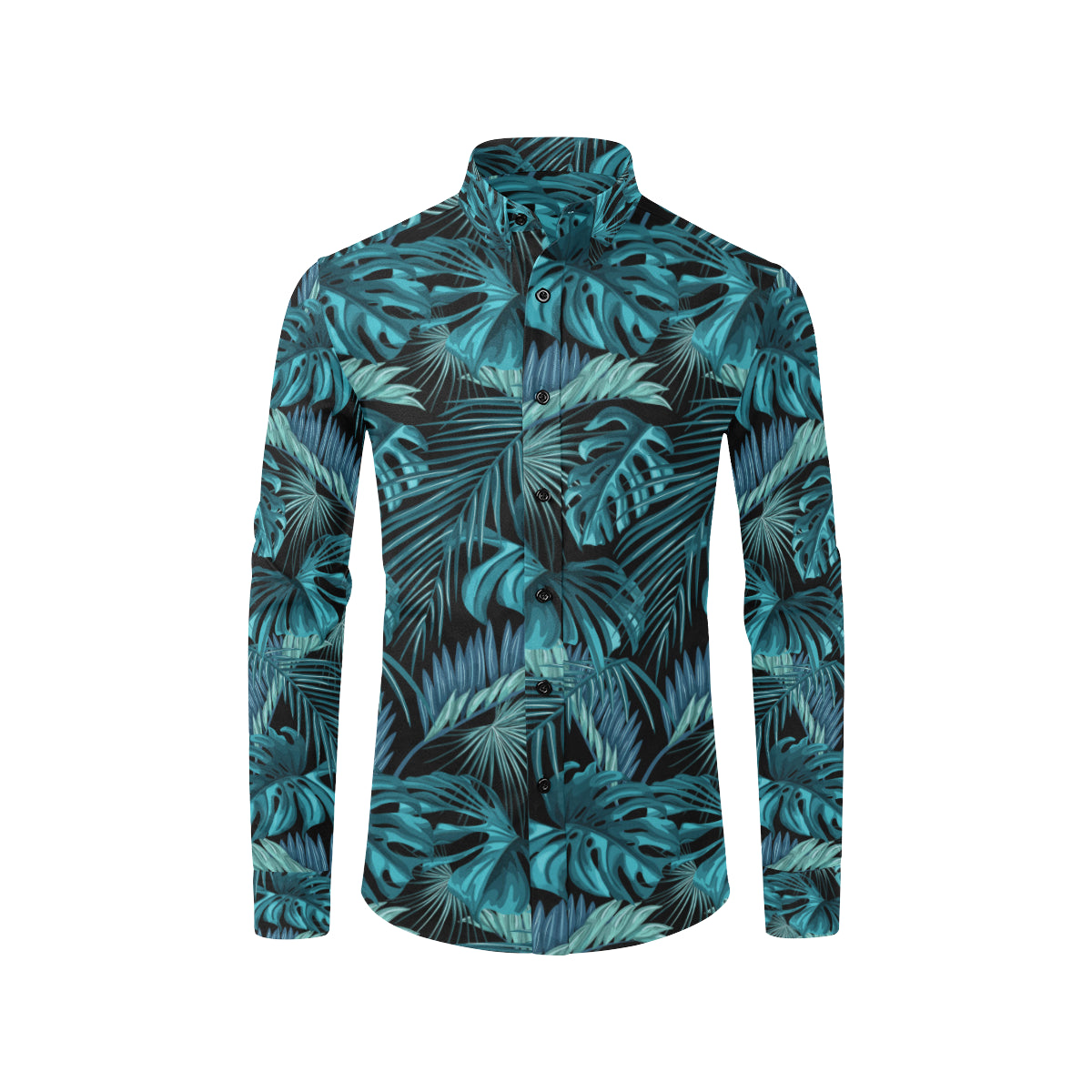 Palm Leaf Pattern Print Design A03 Men's Long Sleeve Shirt