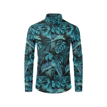 Palm Leaf Pattern Print Design A03 Men's Long Sleeve Shirt