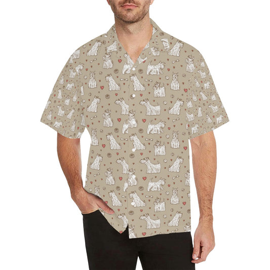 Scottish Terriers Print Design LKS3017 Men's Hawaiian Shirt