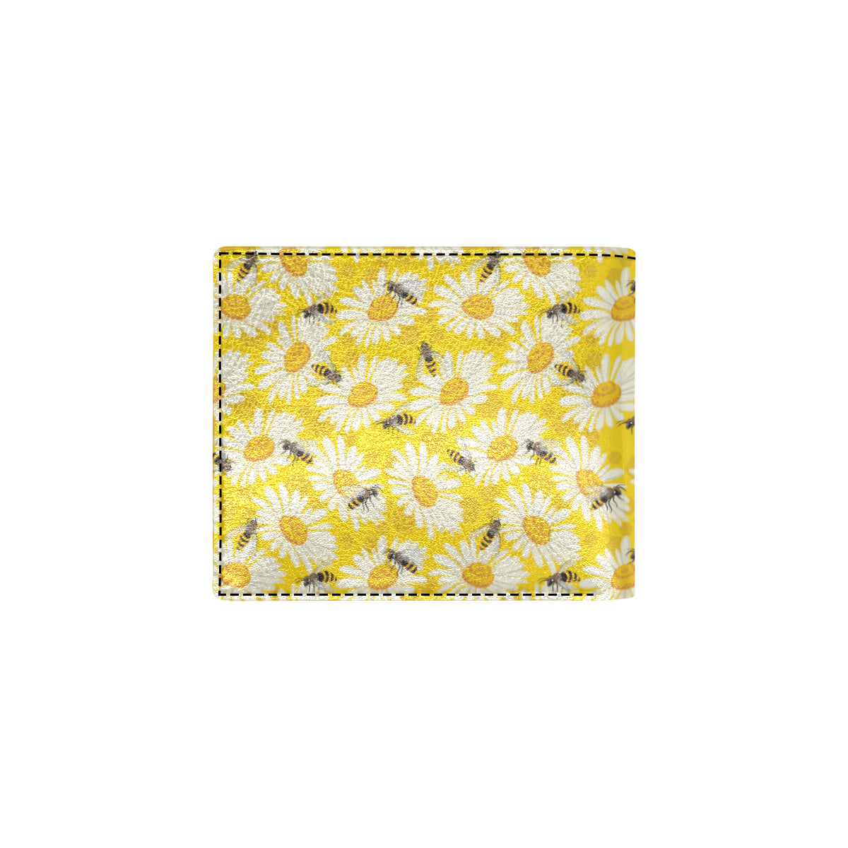 Bee Daisy Pattern Print Design 06 Men's ID Card Wallet
