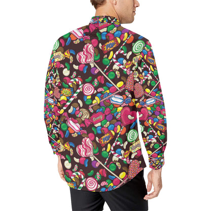 Candy Pattern Print Design CA02 Men's Long Sleeve Shirt