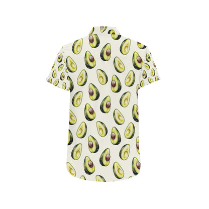 Avocado Pattern Print Design 01 Men's Short Sleeve Button Up Shirt