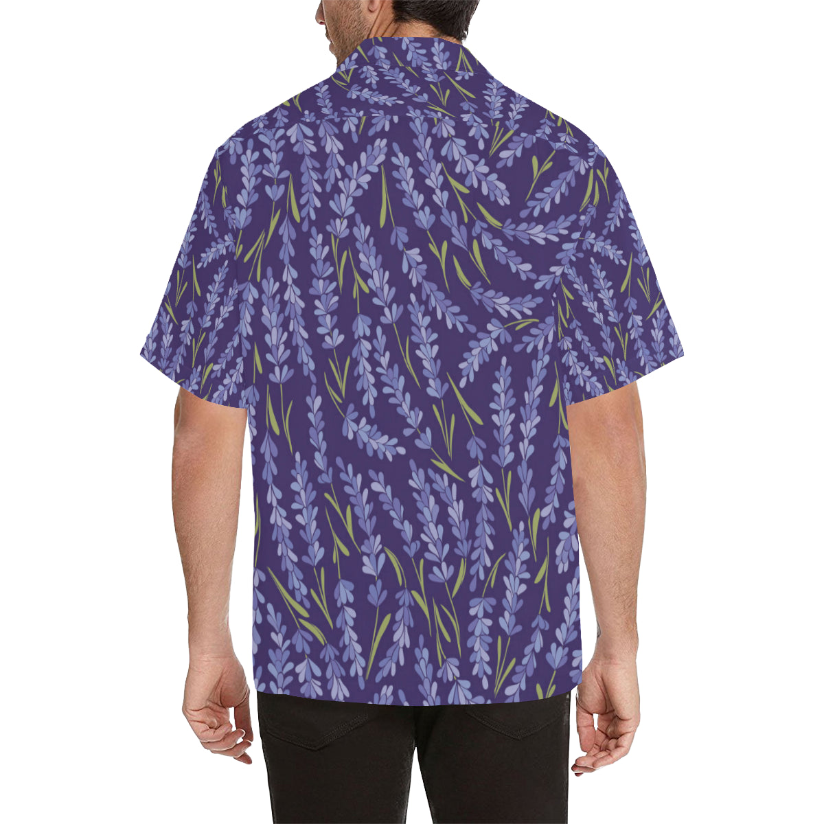 Lavender Pattern Print Design 03 Men's Hawaiian Shirt