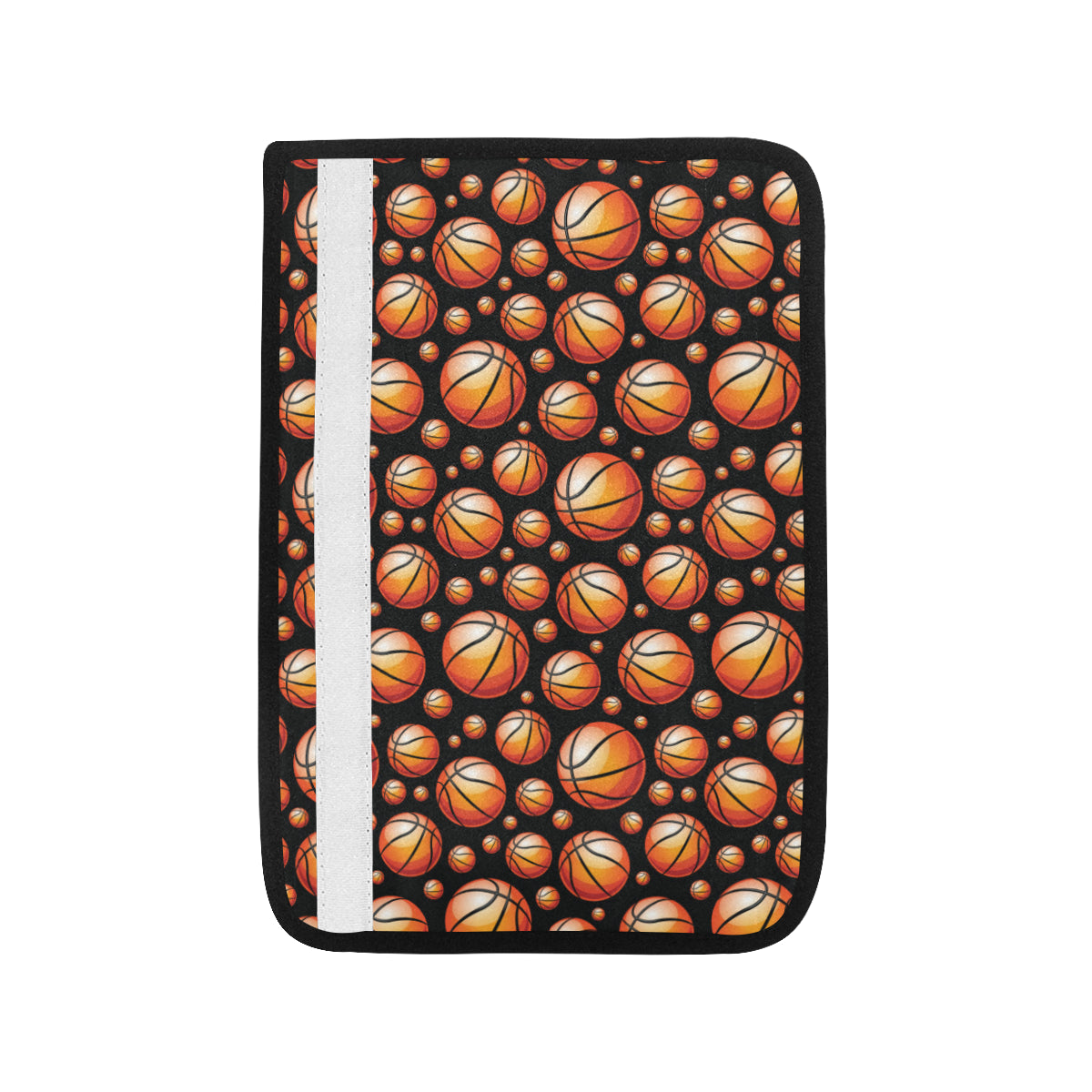 Basketball Black Background Pattern Car Seat Belt Cover