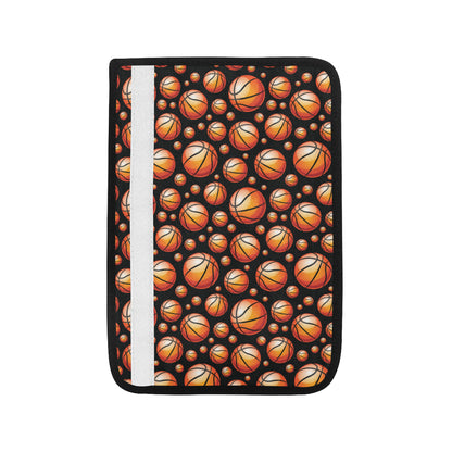 Basketball Black Background Pattern Car Seat Belt Cover