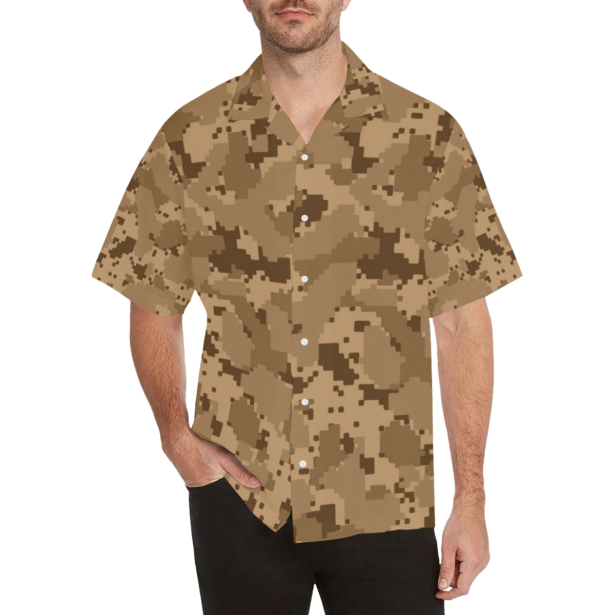 ACU Desert Digital Pattern Print Design 01 Men's Hawaiian Shirt
