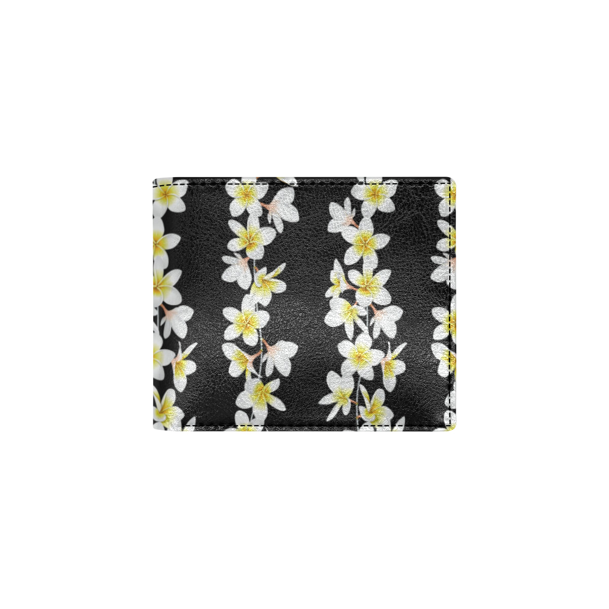 White Plumeria Pattern Print Design PM08 Men's ID Card Wallet
