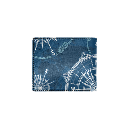 Nautical Compass Print Men's ID Card Wallet