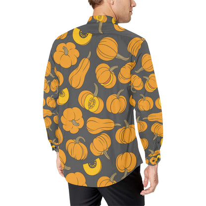 Pumpkin Pattern Print Design A03 Men's Long Sleeve Shirt