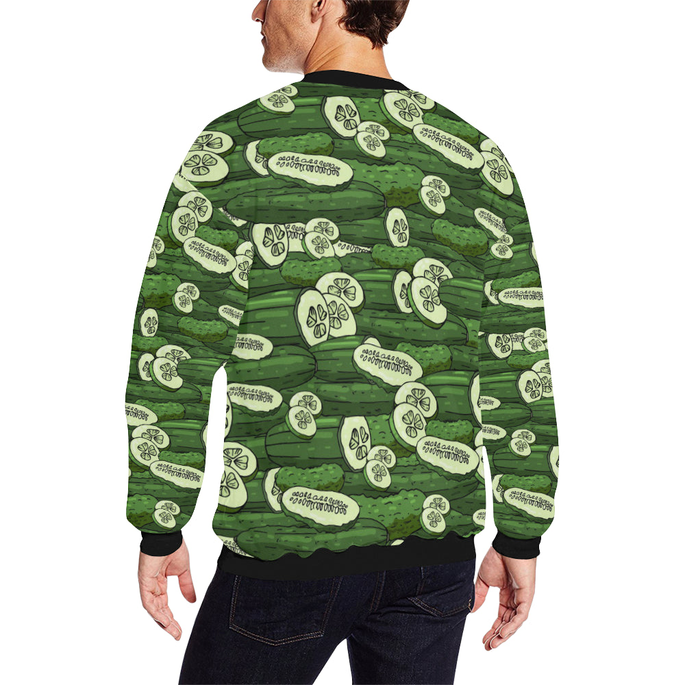 Cucumber Pattern Print Design CC01 Men Long Sleeve Sweatshirt