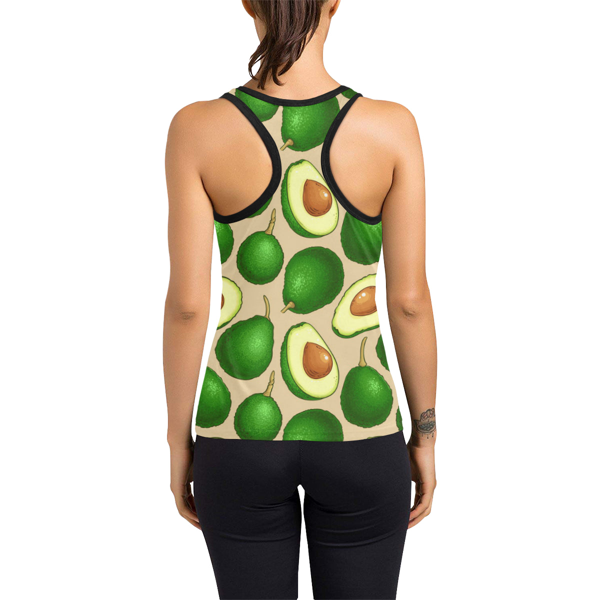 Avocado Pattern Print Design AC010 Women's Racerback Tank Top
