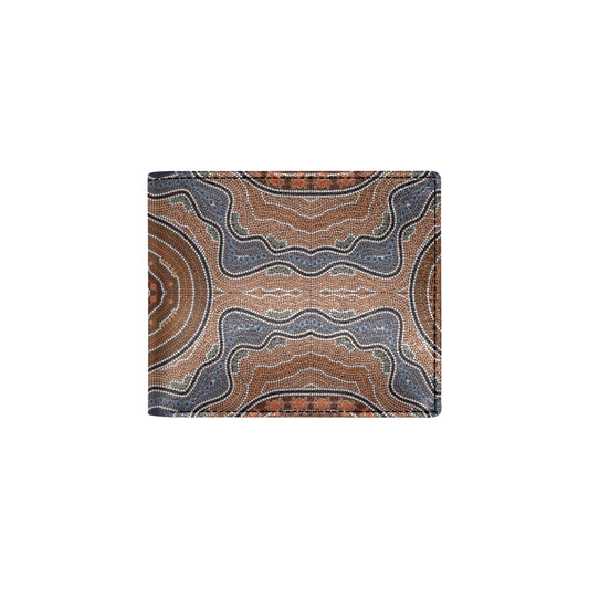 Aboriginal Pattern Print Design 01 Men's ID Card Wallet