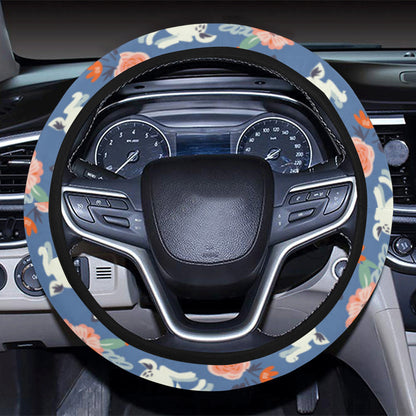 Bunny Pattern Print Design 07 Steering Wheel Cover with Elastic Edge