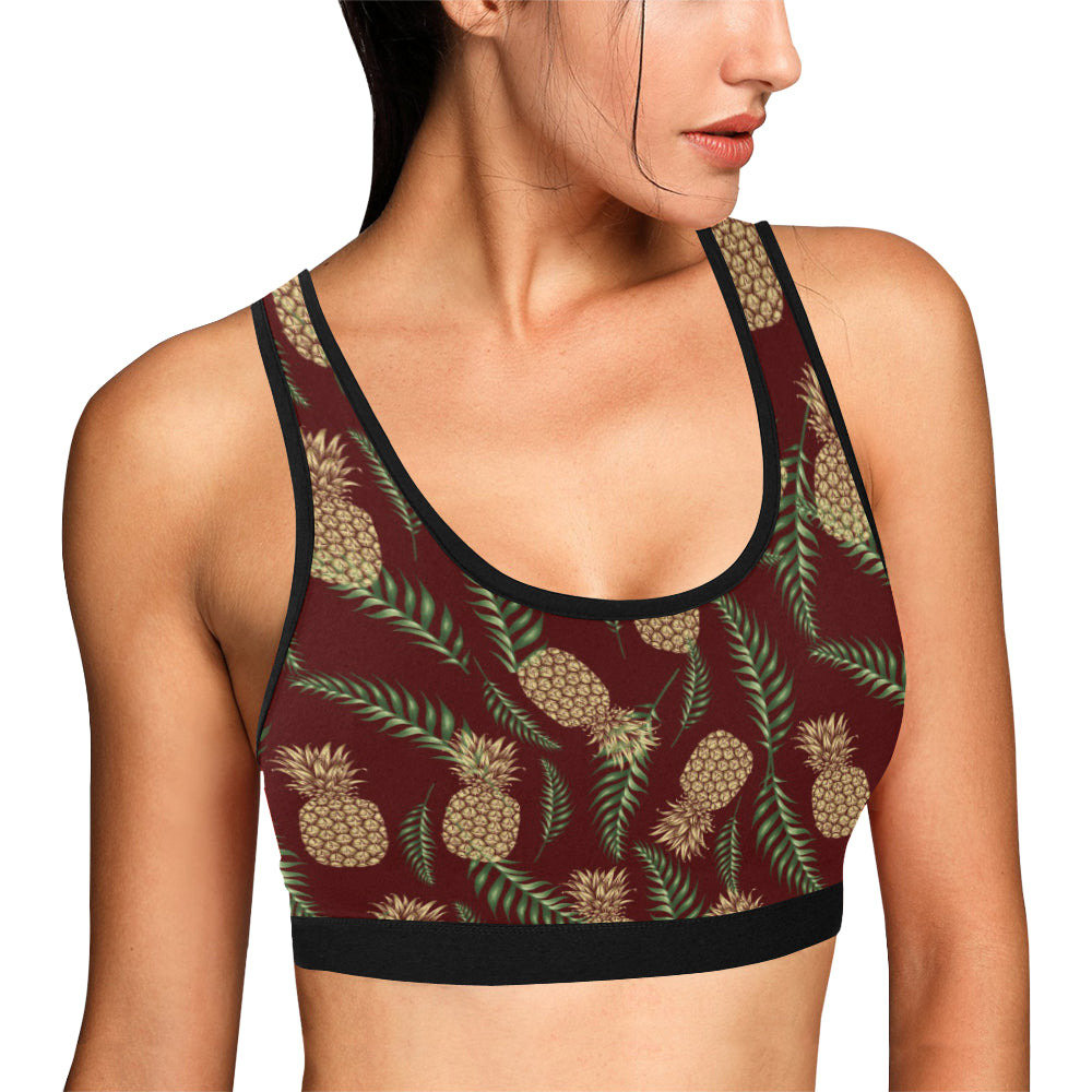 Pineapple Pattern Print Design PP013 Sports Bra