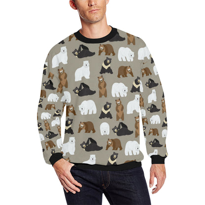 Bear Pattern Print Design BE03 Men Long Sleeve Sweatshirt