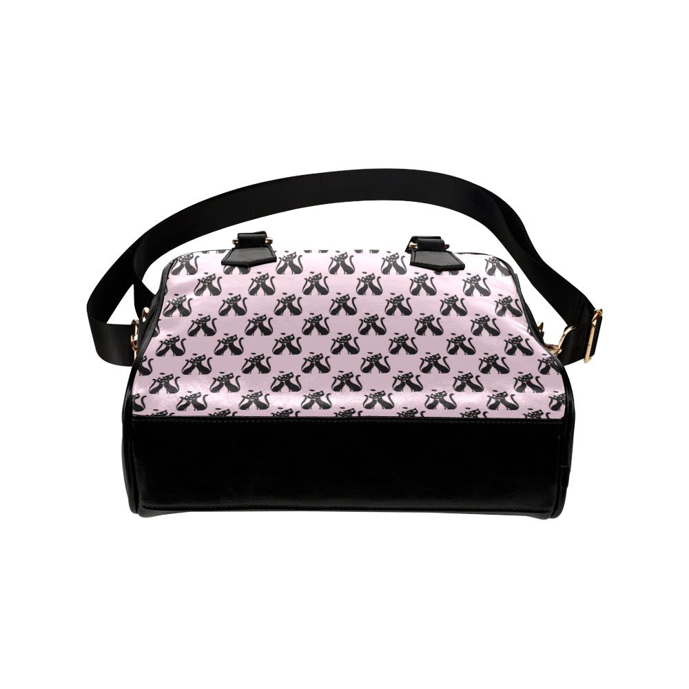 Black Cat Pattern Print Design 01 Shoulder Handbag