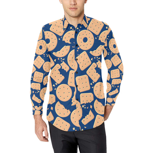 Cracker Pattern Print Design 03 Men's Long Sleeve Shirt