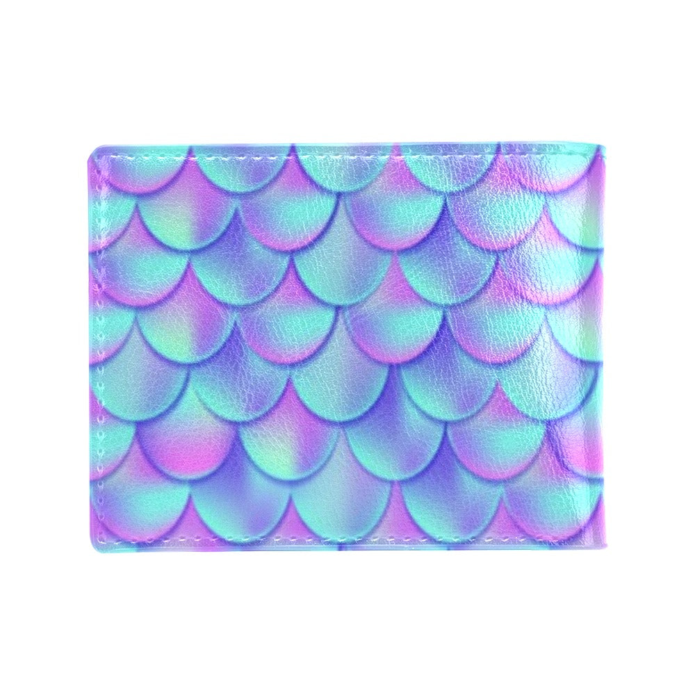 Mermaid Tail Design Print Pattern Men's ID Card Wallet