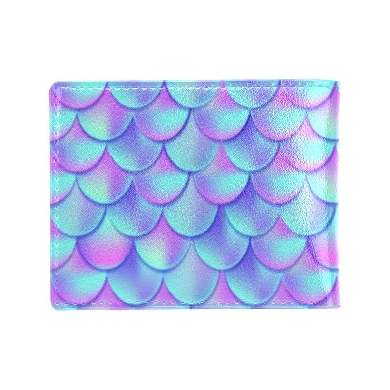 Mermaid Tail Design Print Pattern Men's ID Card Wallet