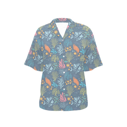 Seaweed Print Design LKS304 Women's Hawaiian Shirt