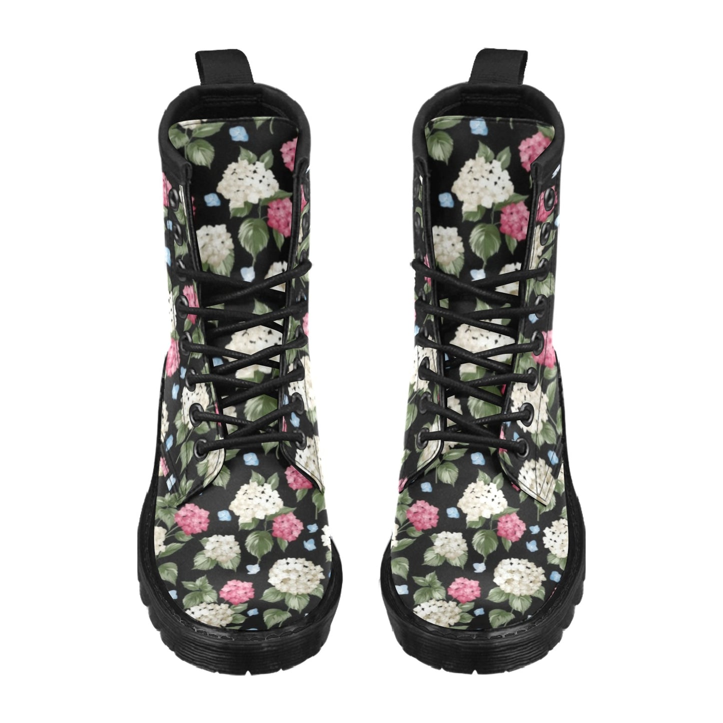 Hydrangea Pattern Print Design HD09 Women's Boots