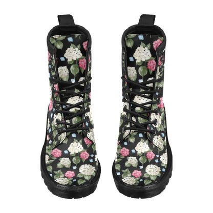 Hydrangea Pattern Print Design HD09 Women's Boots