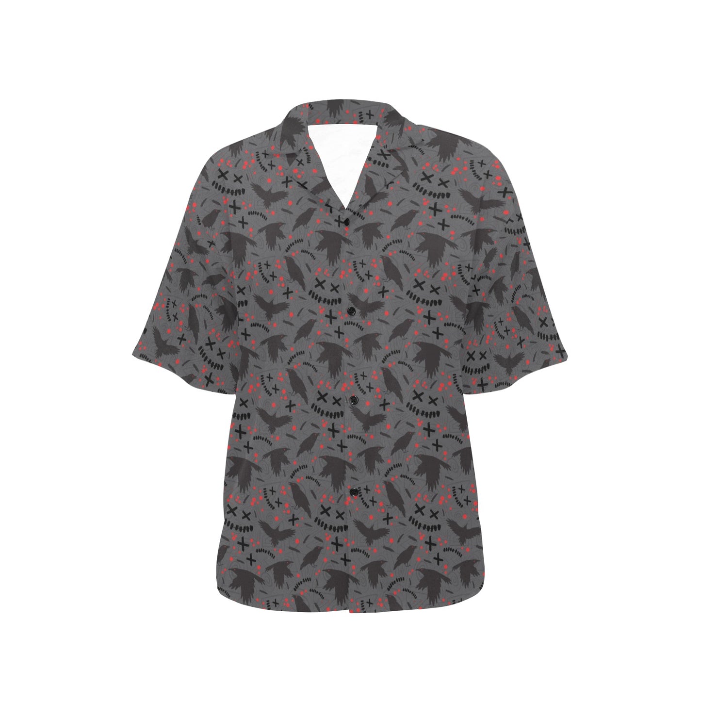 Crow Pattern Print Design 02 Women's Hawaiian Shirt