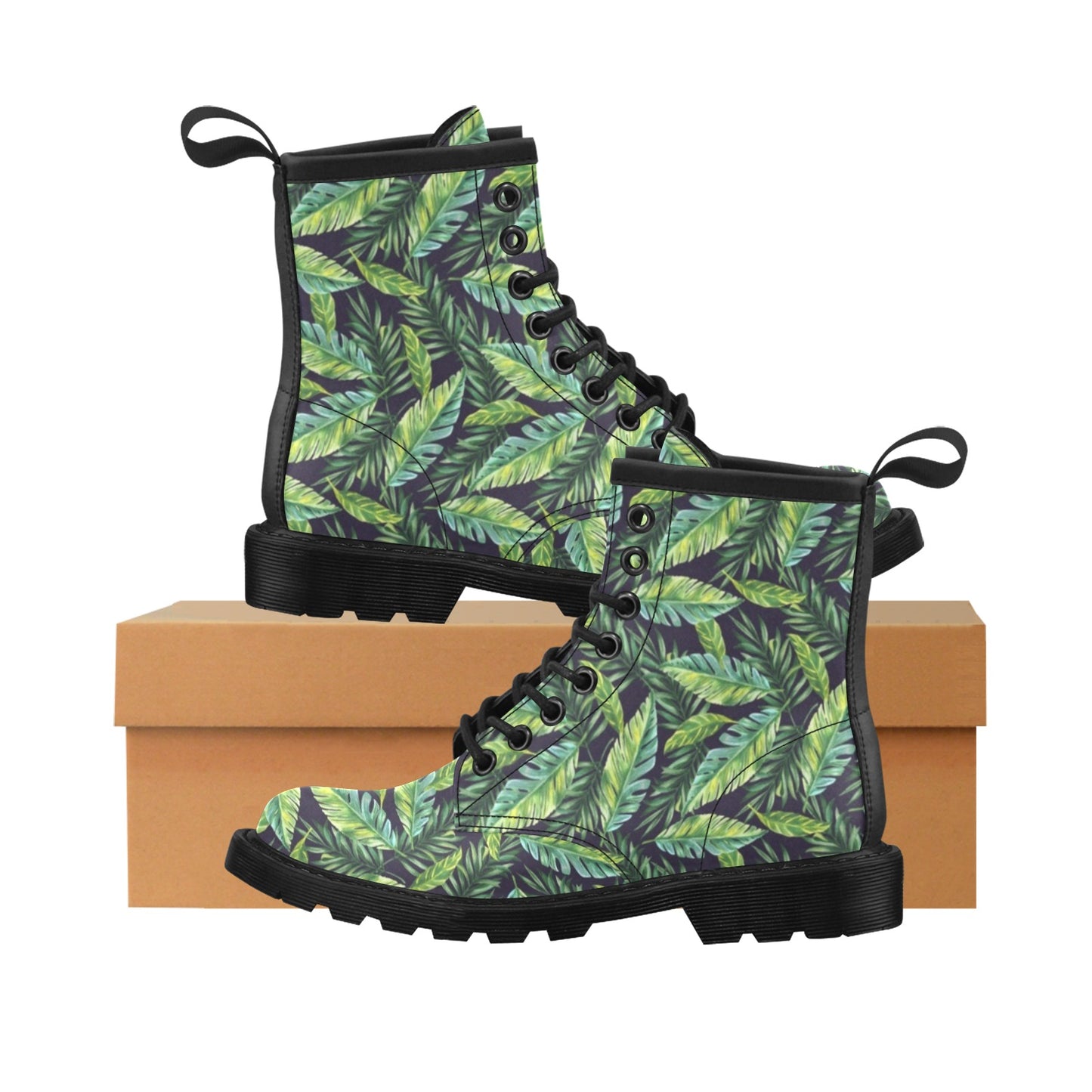 Tropical Flower Pattern Print Design TF06 Women's Boots
