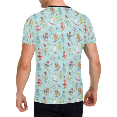 Ski Fox Cute Print Design LKS303 Men's All Over Print T-shirt