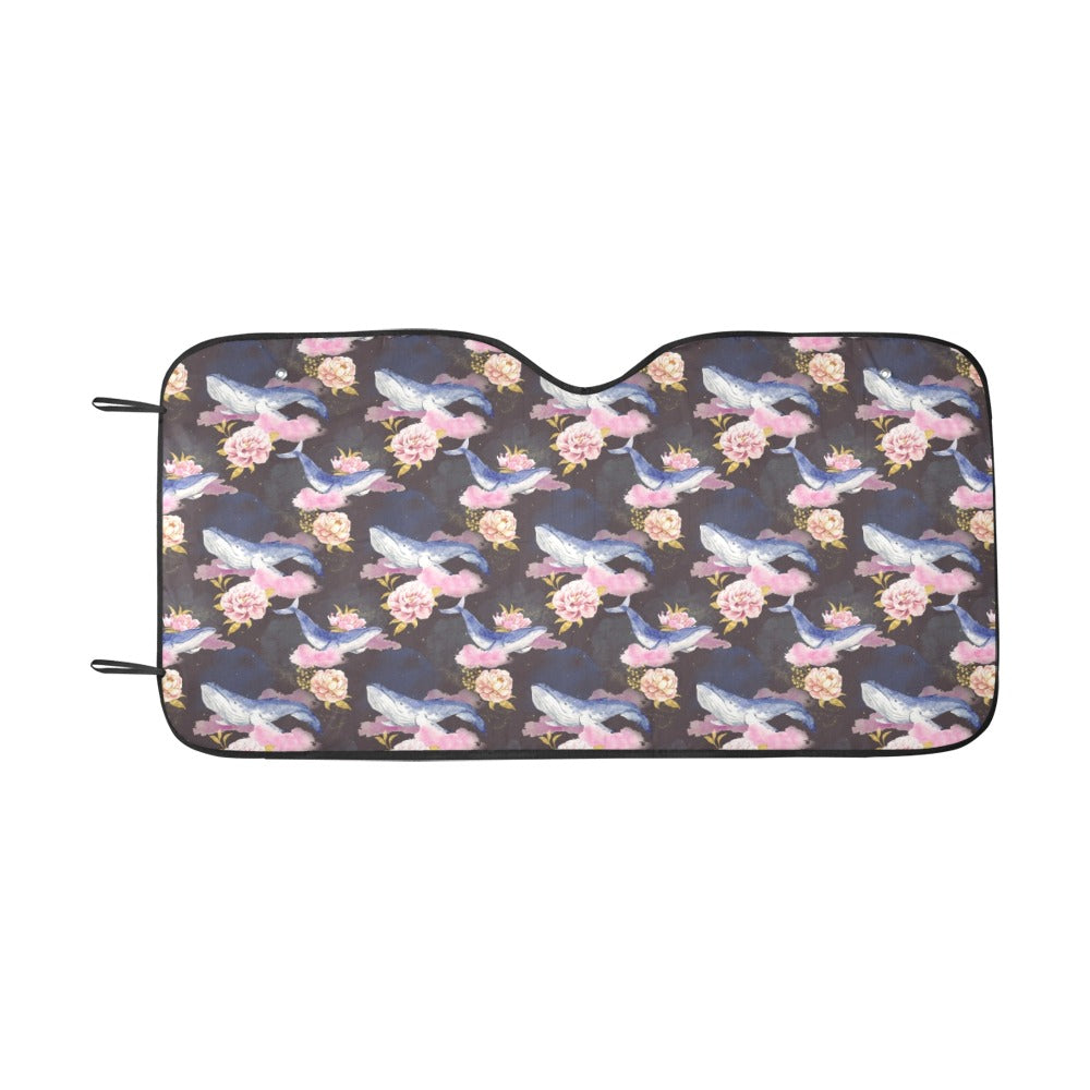 Blue Whale Print Design LKS401 Car front Windshield Sun Shade