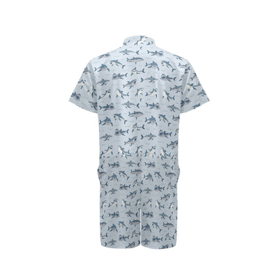 Shark Print Design LKS304 Men's Romper