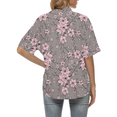 Cherry Blossom Pattern Print Design CB05 Women's Hawaiian Shirt