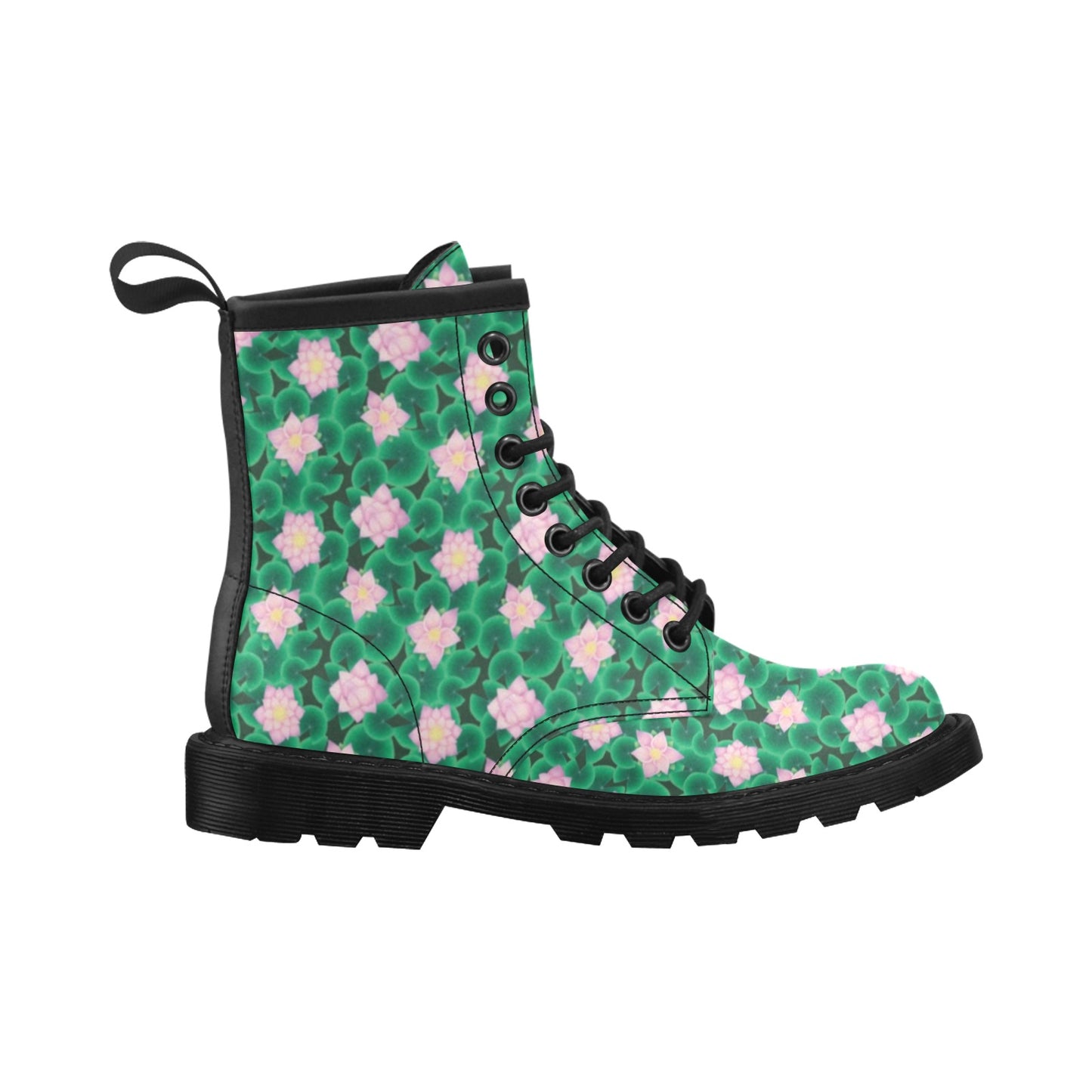 Water Lily Print Design LKS303 Women's Boots