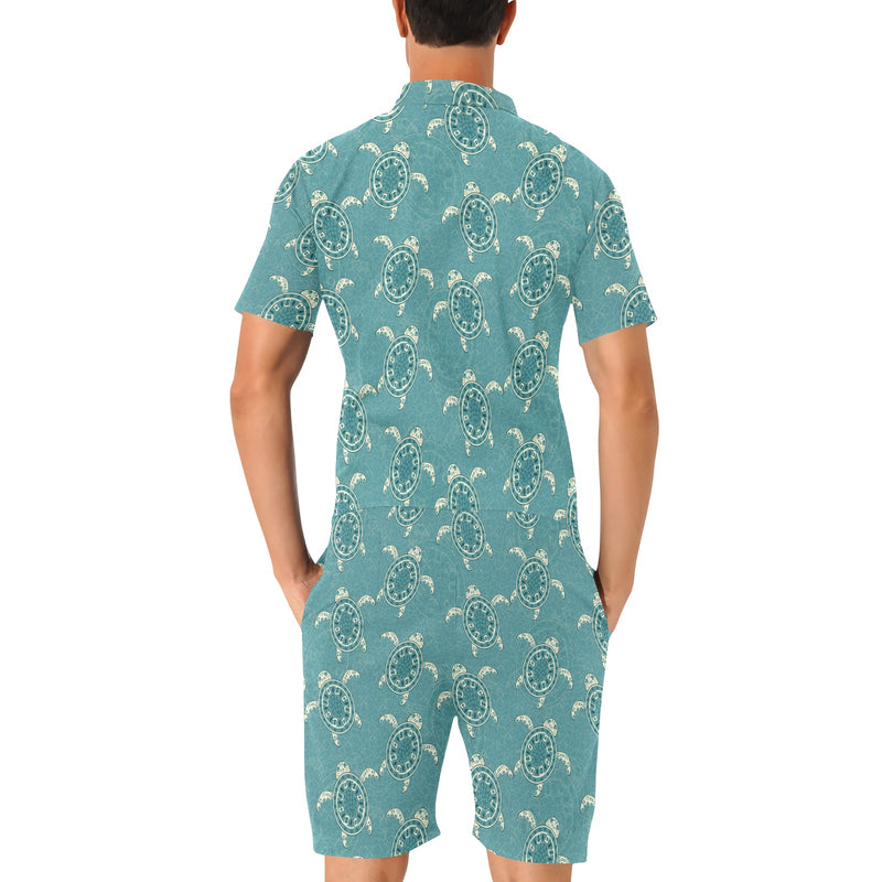 Sea Turtle Pattern Print Design T02 Men's Romper