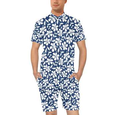 Hibiscus Pattern Print Design HB031 Men's Romper