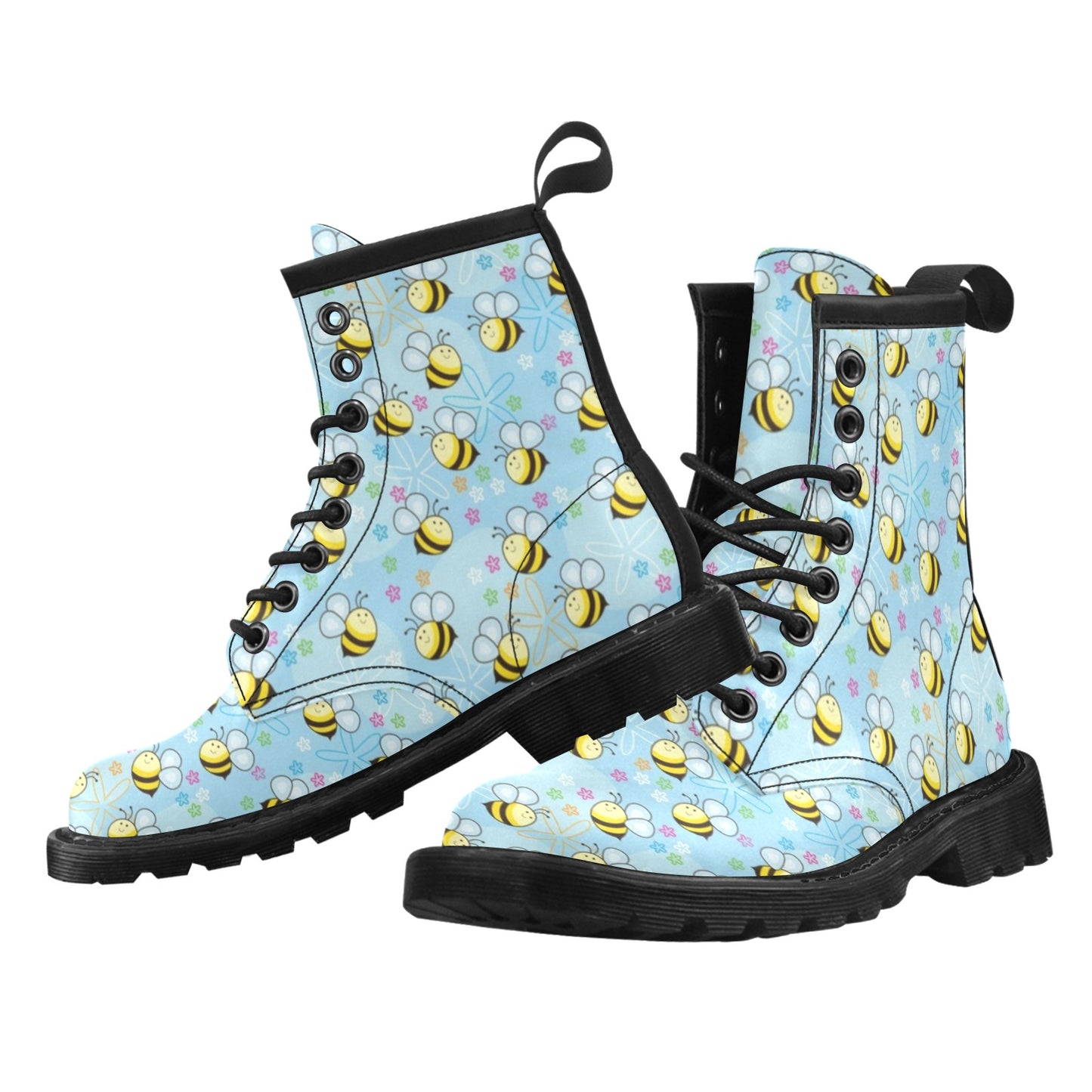 Bee Pattern Print Design BEE03 Women's Boots