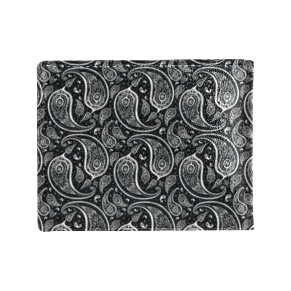 Paisley Black Design Print Men's ID Card Wallet