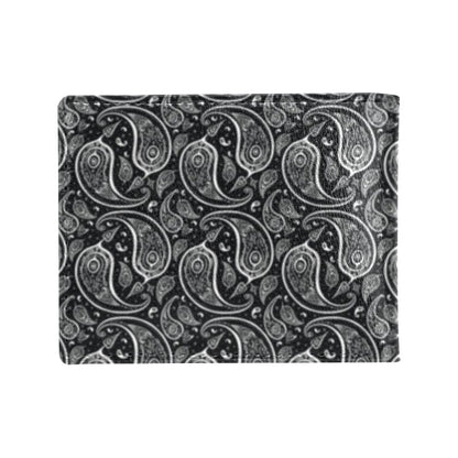 Paisley Black Design Print Men's ID Card Wallet
