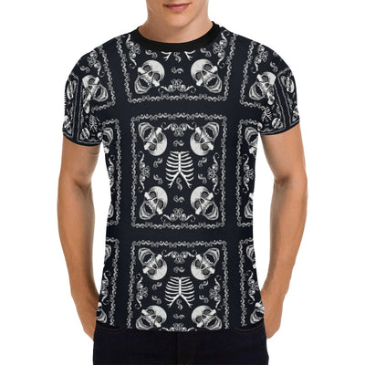 Bandana Skull Black White Print Design LKS306 Men's All Over Print T-shirt