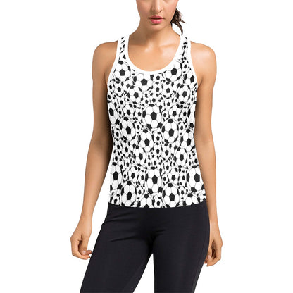 Soccer Ball Print Design LKS301 Women's Racerback Tank Top