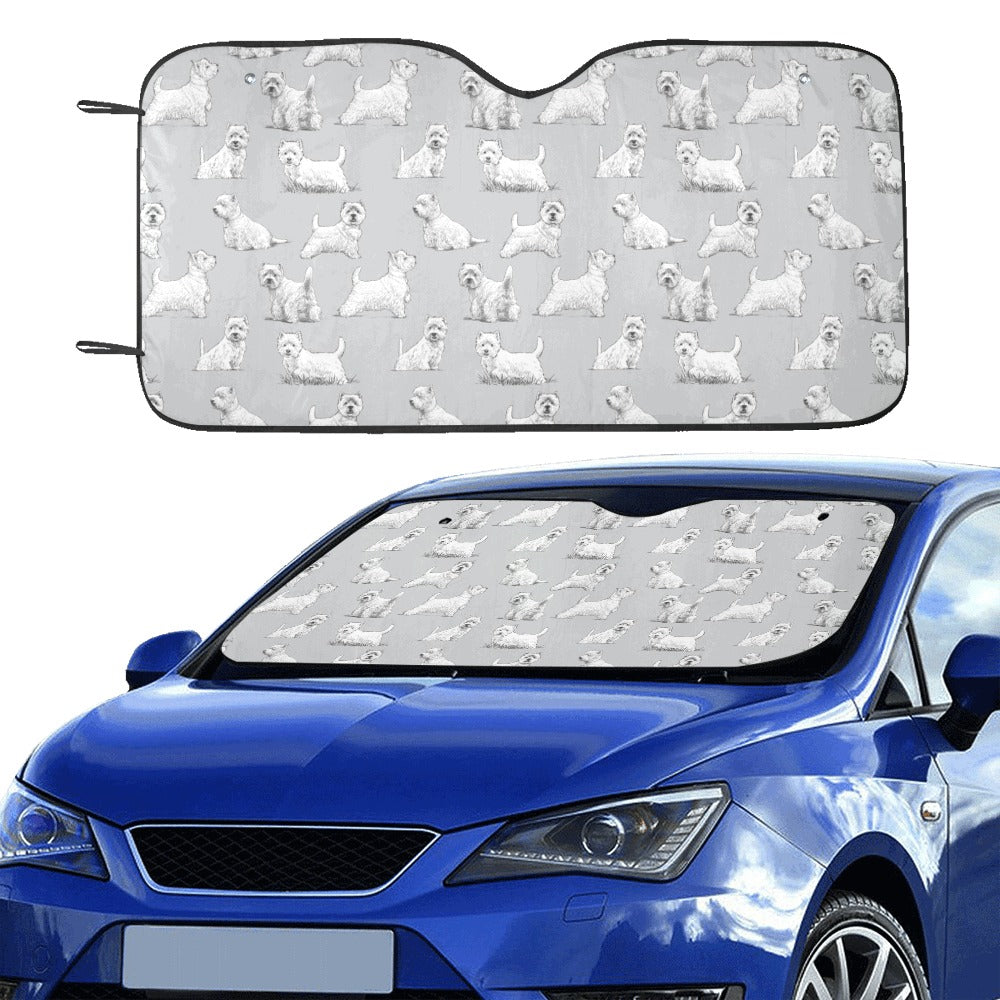 Scottish Terriers Print Design LKS3011 Car front Windshield Sun Shade
