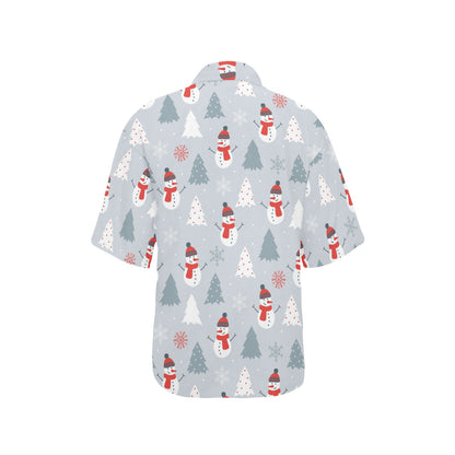 Snowman Print Design LKS302 Women's Hawaiian Shirt