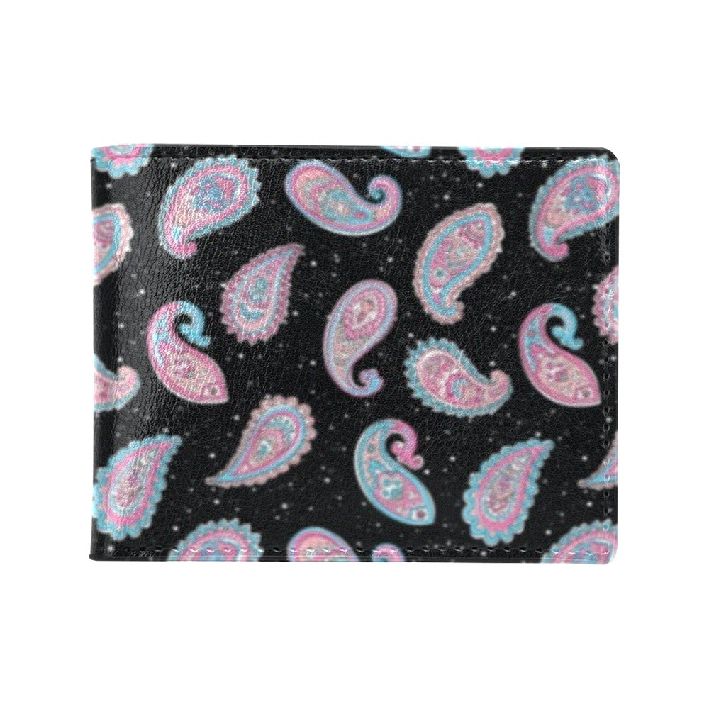 Paisley Pink Design Mandala Print Men's ID Card Wallet